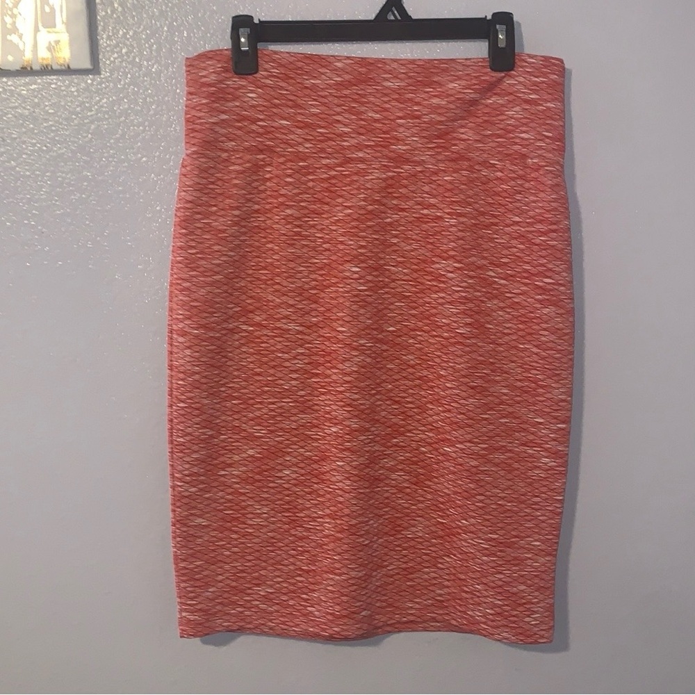 Lularoe Red Stretchy Midi Pencil Skirt